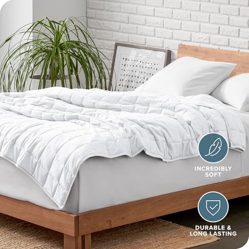 Bare Home Cotton Weighted Blanket (White, 48"x72" 15lbs)