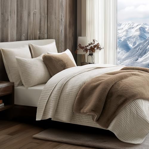 EVERGRACEHOME Luxury Soft Faux Chinchilla Fur Throw Blanket 60”x80”