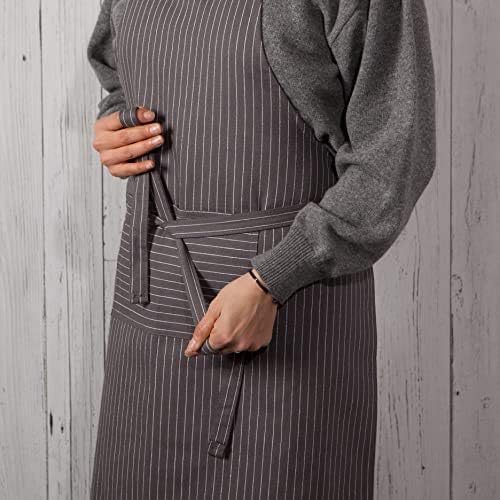 Now Designs Pinstripe Chef's Apron, Pinstripe Granite Gray