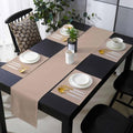 Warm Beige Table Runner and Placemats for Dining Tables, Burlap Coffee