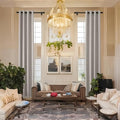 Extra Long Linen Curtains 120 inch Length 2 Panels 52x120 Beige