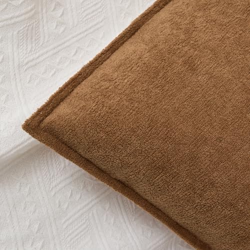 Kevin Textile Soft Waterproof Pillow Covers 18x18 Inch 2 Pack, Brown