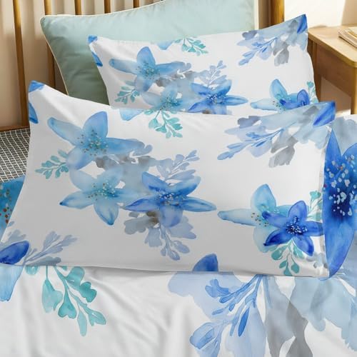 King Duvet Cover Set Dreamy Watercolor Starfish Pattern Bedding with