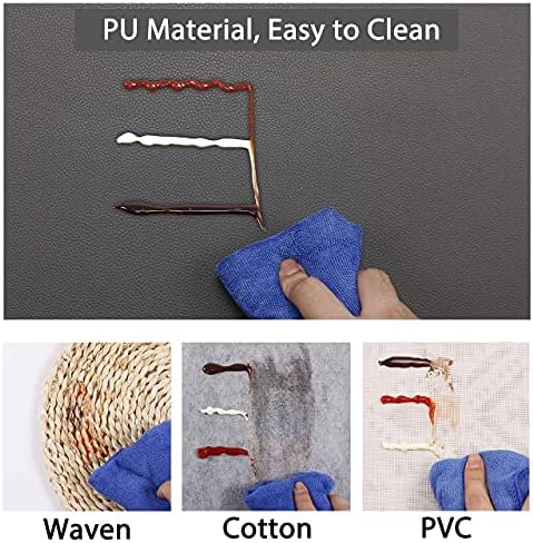 Wipeable Placemats Leather Table Mats Waterproof Heat-Resistant Easy