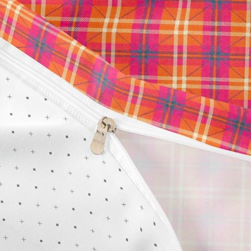 Homewish Geometric Plaid Patchwork Kids Duvet Cover Set Twin