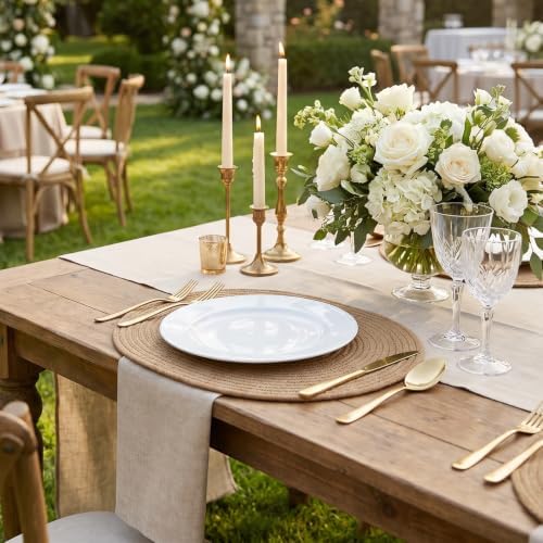 8 Pack Braided Oval Tablemats, 15.5 x 11.6 Inches Boho Oval Table Mats