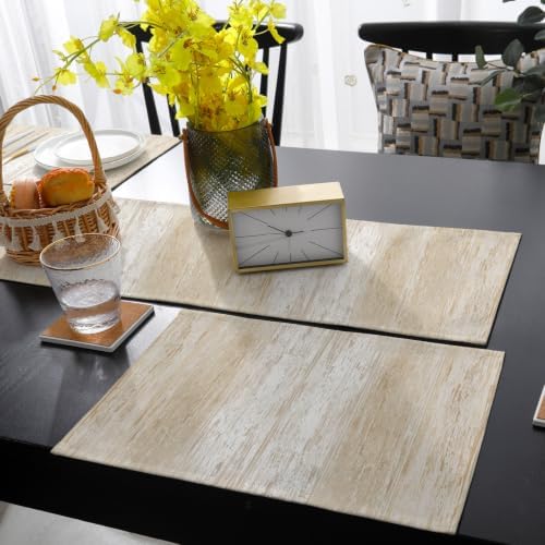 Abstract Ombre Table Runner and Placemats Set of 6 Boho Beige Gradient
