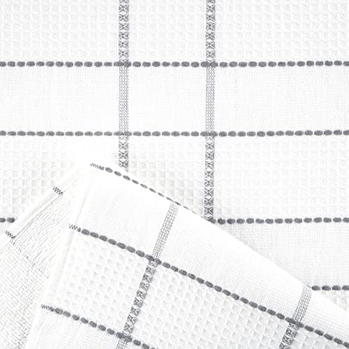 Martha Stewart Modern Waffle Kitchen Towel Set 6-Pack, Grey, 16"x28"