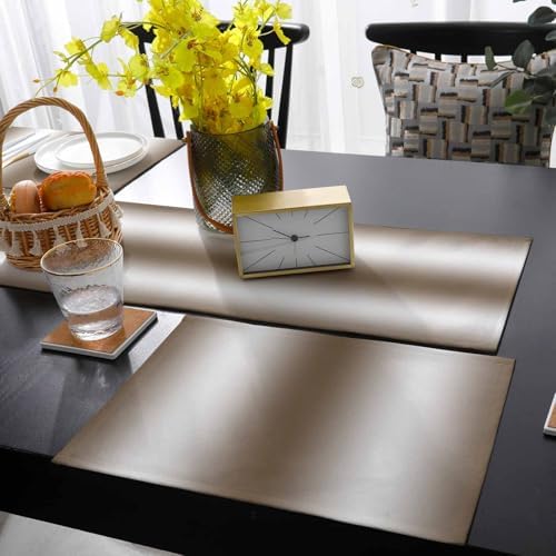 Brown White Ombre Table Mats Set of 6 With Table Runner 90 Inches