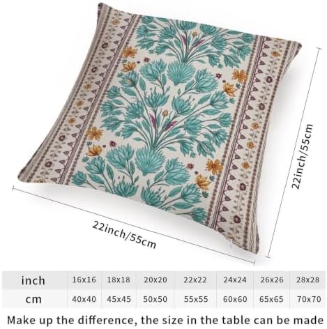 ArogGeld Turquoise Teal Blue Geometric Flower Throw Pillow Lily Leaf