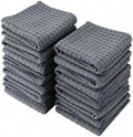 12 Pack Black Cotton Dish Cloths - Absorbent