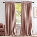 NICETOWN Dusty Pink Velvet Curtains for Backdrops, 120" Long
