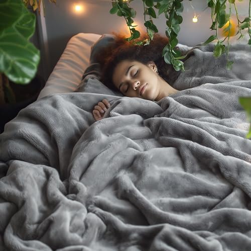 Bedsure Fleece Bed Blankets Queen Size Grey&Blankets Queen Size for