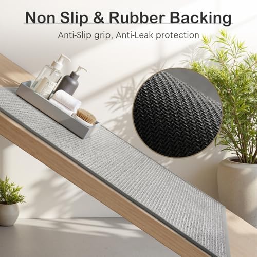 MontVoo Bathroom Runner Rugs,Chenille Absorbent Bath Mat Runner Quick