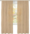 Sheer Curtains 108 Inch Length 2 Panels Beige Linen Texture Light