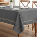 MIULEE Grey Rectangle Tablecloth with Decorative Cutouts 60x120 inch