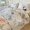 EAVD Queen Cotton Duvet Cover Chich Shabby Garden Floral Duvet Cover