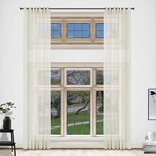 cololeaf Sheer Curtains Grommet Extra Wide Sheers Solid Sheer Curtain