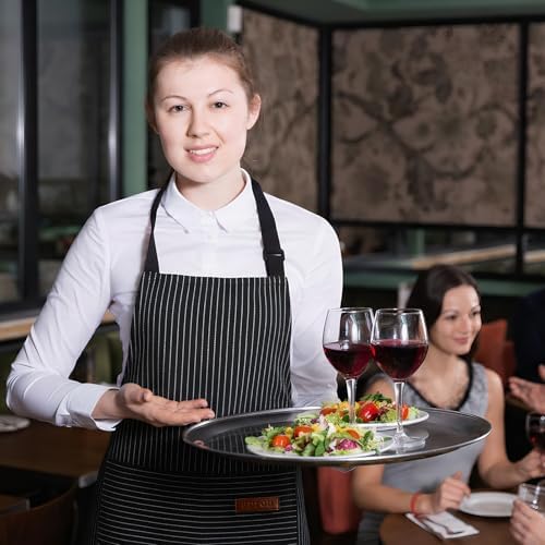 Handepo 12 Pcs Cotton Striped Aprons for Cooking