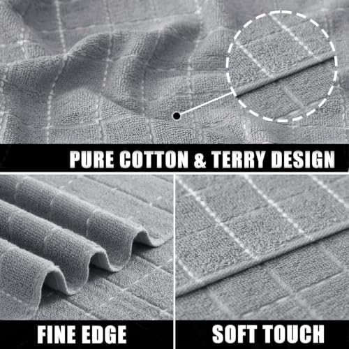 Cotton Kitchen Towels, Reusable Absorbent Dish Cleaning Cloths