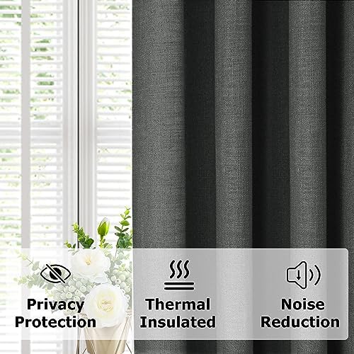 Frelement Blackout Curtains Pinch Pleated Drapery Panel Solid Color