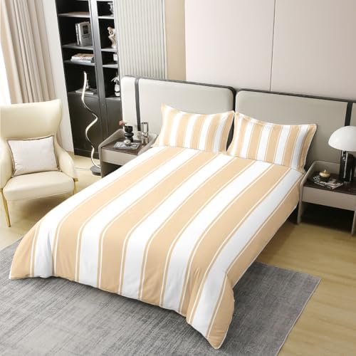 Manfei 100% Cotton Geometric Abstract Duvet Cover,Modern Vertical