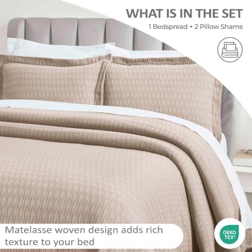 Superior 3 Piece Cotton Bedspread Set, Home Bed Decor, Decorative Bed