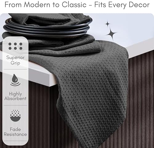 TWINY threads 6 Pc 100% Cotton Kitchen Towels, 16"x26", Absorbent