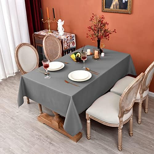MEANMOY Grey Square Tablecloth 70x70 Inch Water Resistant Table Cloth