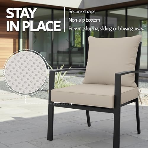 24x24 Inch Outdoor Chair Cushions Set of 2, Patio Furniture Cushions
