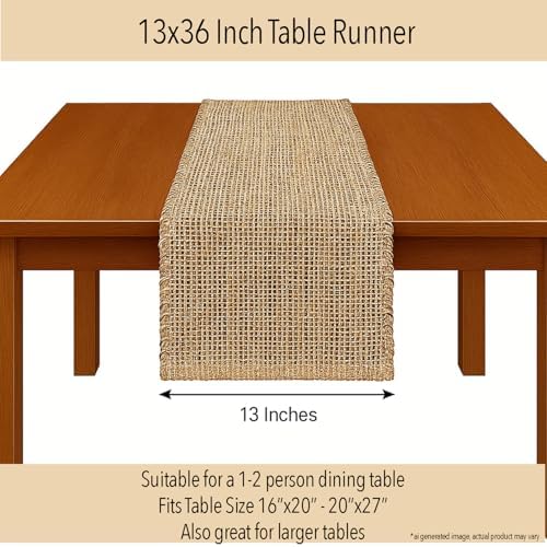 Chardin home Natural Jute Table Runner, 13x36 Inch