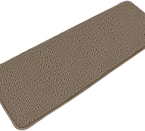 Yeaban Chenille Taupe Bathroom Runner Rug 24"x60"