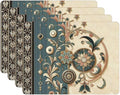 Set of 4 Cork Backed Placemat, Kitchen and Dining Table Decoration