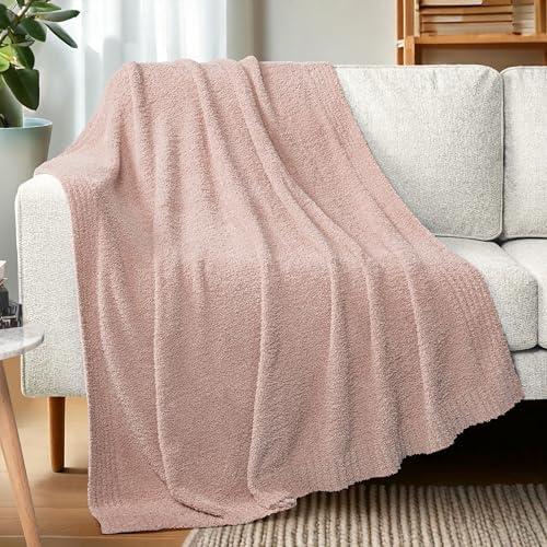 PAVILIA Super Soft Throw Blanket for Couch, Fluffy Cozy Lightweight