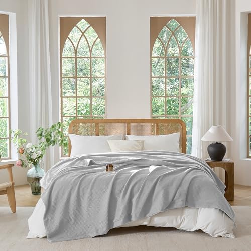 CHUFFED Cotton Waffle Blanket King Size - Plush Milk Velvet &
