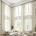 Fcosie Extra Long Curtains, Linen Blend Pleat Pleated Drapes for