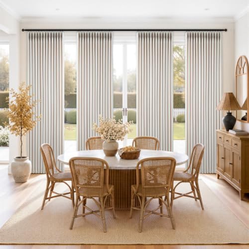 Topfinel Pinch Pleated Linen Curtains 108 Inchs Long Natural 4 Panels