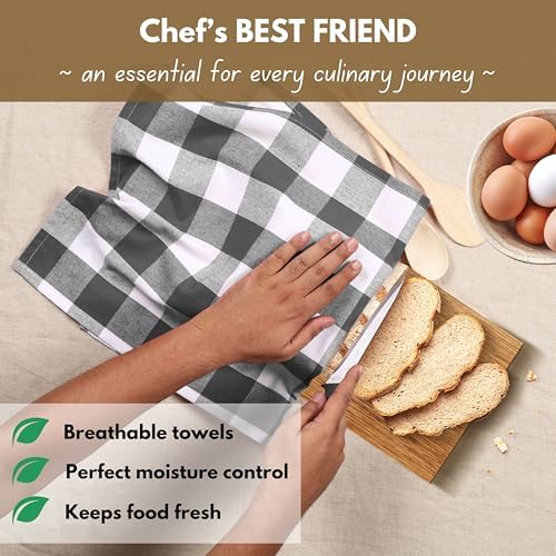 Native Fab 4-Pack Kitchen Towel with Hanging Loop 16x26 inches, Cotton