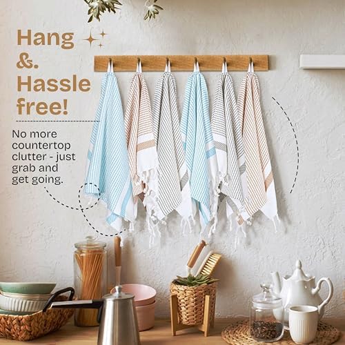 Multi Color Kitchen Towels 16x26 Inch, 12 Pack, 100% Cotton, Ultra