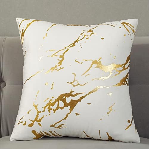 TAOSON Pack of 2,Velvet Marble Pattern Lines Geometric Bronzing
