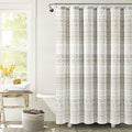 Lush Decor Hygge Geo Shower Curtain, 72" W x 72" L, Taupe/White