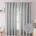 Tollpiz Linen Curtains Living Room Rod Pocket Semi Sheer Curtain