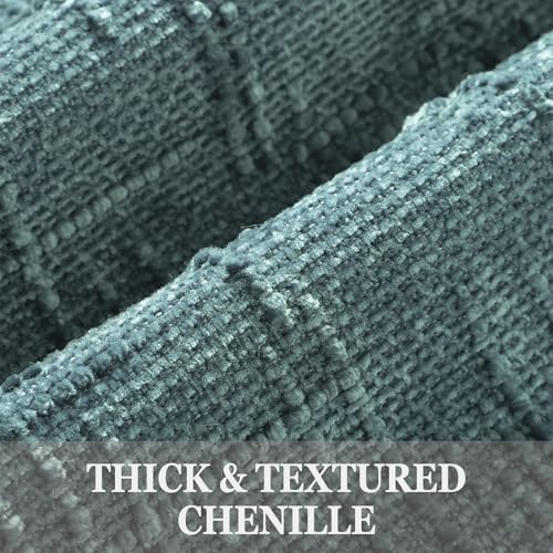 decorUhome Textured Chenille Throw Pillow Covers 20x20 Set of 2 Teal
