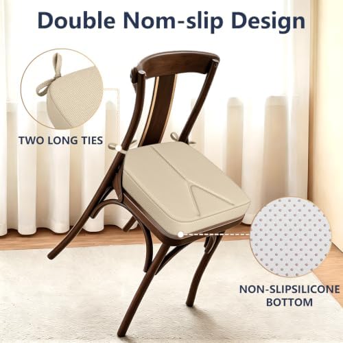 Chair Cushions for Dining Chairs Set of 4, 17" x 16" x 2.5" Thick