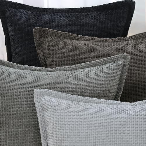 MADIZZ Decorative Chenille Velvet Throw Pillow Covers Set of 2 Soft