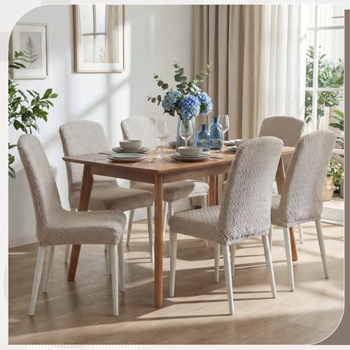 Moukeren 6 Pcs Dining Room Chair Covers Stretch Parson Chairs