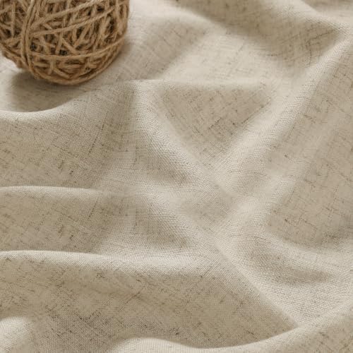 Aersas Linen Curtains 52x90 Inches Long for Living Room, Eggshell