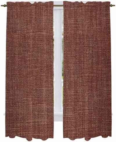 Dark Brown Window Curtains 72 Inch Long 2 Panel Set, Rod Pocket Long
