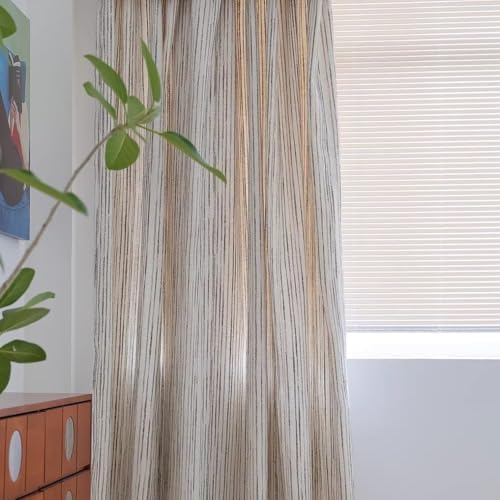 Taupe Linen Curtains 96 Inch Length for Bedroom Living Room, Boho