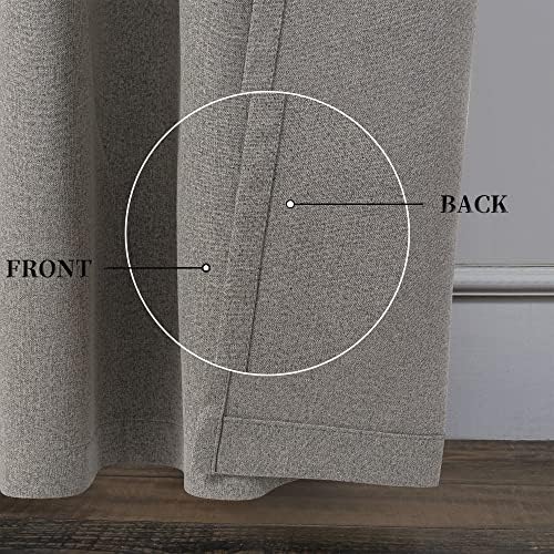 Burlap Textured Faux Linen Absolutely Blackout Curtain Drapers for